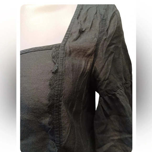 Free People Black Bell Sleeve Top  Size Small - Picture 4 of 9